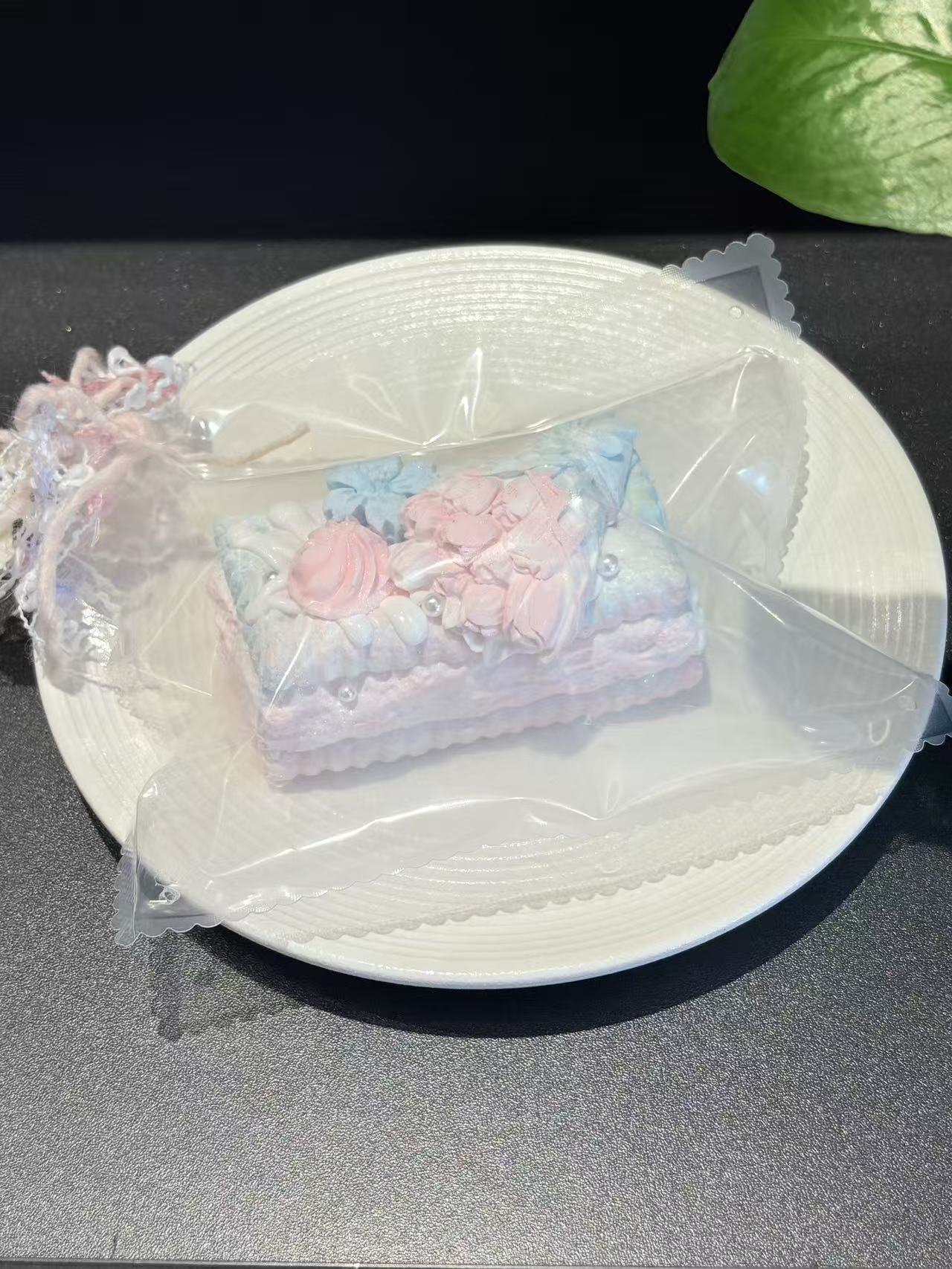 カラフルな花クッキー　 青ピンク系