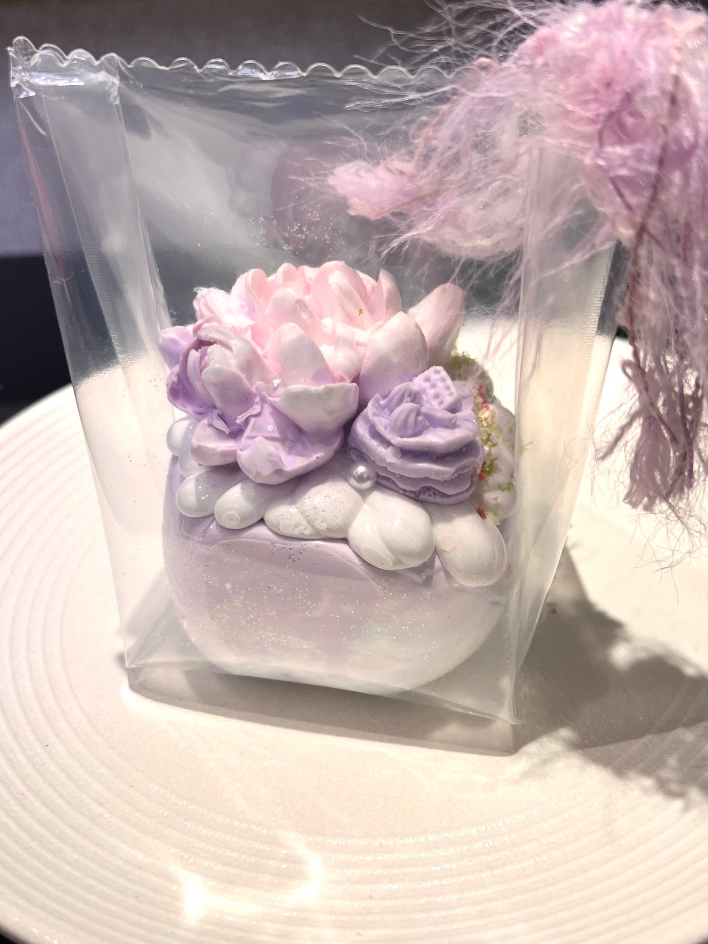 ピンク紫の蓮ケーキ